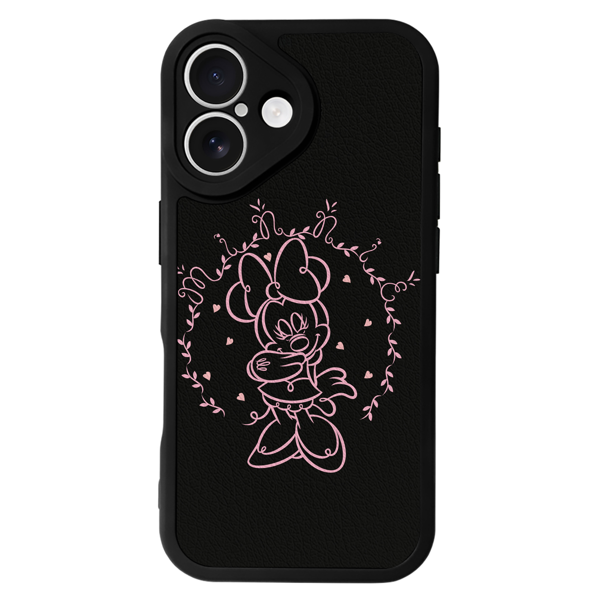 （画像用） ミッキーマウス Mickey Mouse 【iPhone 16シリーズ対応】シリコンスマホケース（レザー調） 材質：シリコン